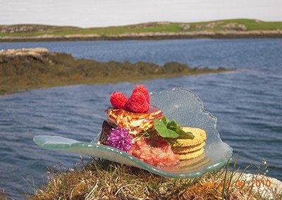 Smoked Salmon with soured rhubarb compote