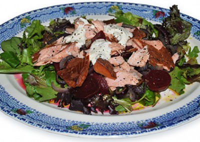 Smoked Salmon, Beetroot and Red Onion Salad